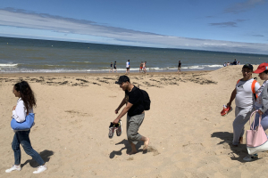 Baignade à Cabourg